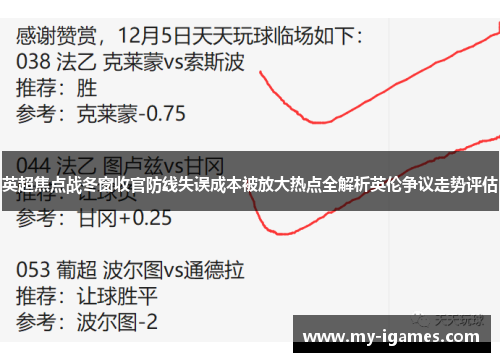 英超焦点战冬窗收官防线失误成本被放大热点全解析英伦争议走势评估 英超焦点战冬窗收官防线失误成本被放大热点全解析英伦争议走势评估